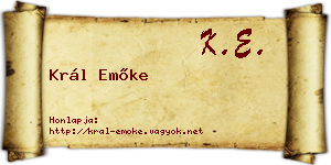 Král Emőke névjegykártya